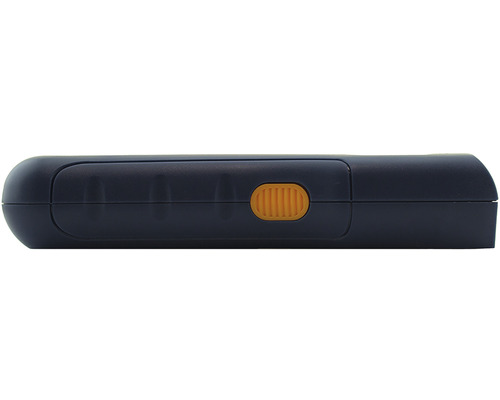 Pohľad zhora na elektronické zariadenie s posuvným tlačidlom