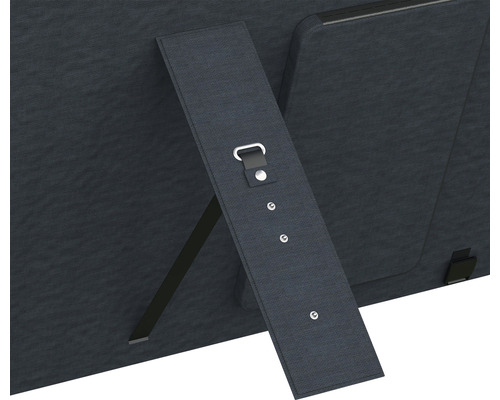 Detail pohľadu na zadnú stranu plátna so stojanom