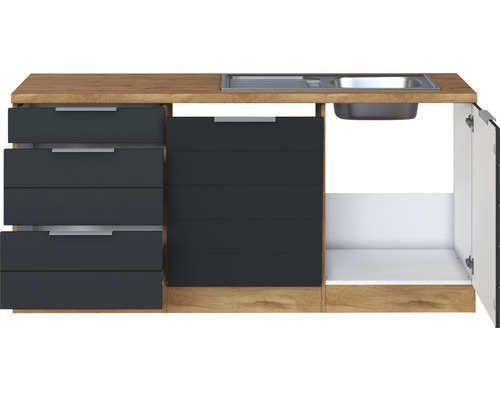 Kuchynská linka s drezom, zásuvkami a dvierkami skrinky