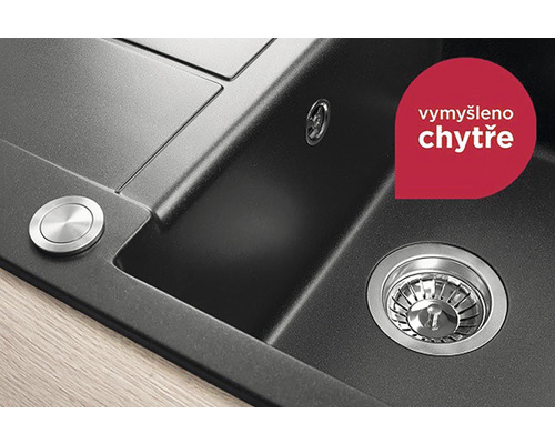 Kompozitový drez so sitkovým ventilom a excentrickým ovládaním