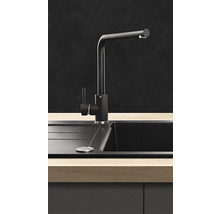 Granitový drez s batériou CONCEPT Black 78x50 cm čierny dg10c45bcbdg4227set