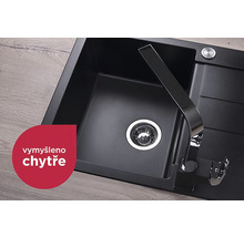 Granitový drez s batériou CONCEPT Black 78x50 cm čierny dg10c45bcbdg4227set