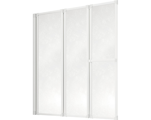 Sprchová zástena so štyrmi sklenenými prvkami a rámom