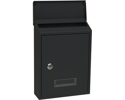 Čierna poštová schránka so zámkom a priehľadným okienkom