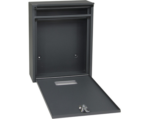 Otvorená sivá kovová poštová schránka