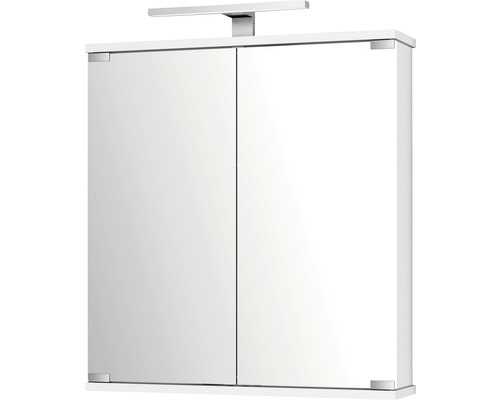 Zrkadlová skrinka s dvomi dvierkami a lampou