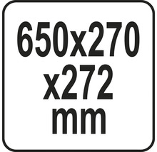 Rozmery 650x270x272 mm