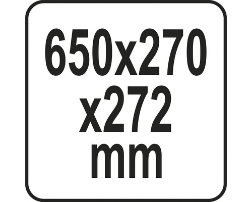Rozmery 650x270x272 mm