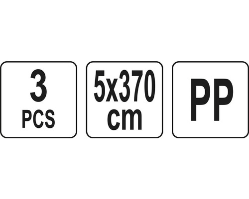 Symbol pre tri kusy, 5 krát 370 centimetrov a polypropylén