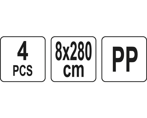 Informácie o 4 kusoch, 8x280 centimetroch a polypropyléne