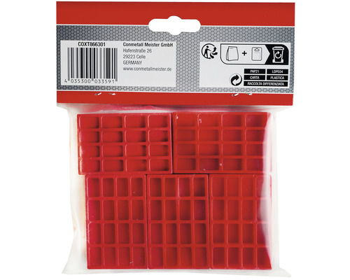 Červené podložky v balení