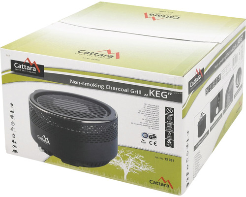 Balenie grilu na drevené uhlie Keg značky Cattara, ktorý neprodukuje dym