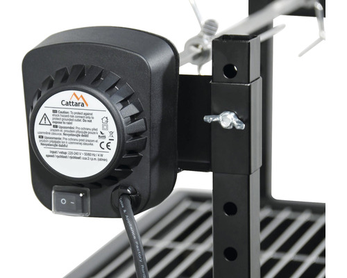 Logo Cattara. Grilovací motor s 2 otáčkami za minútu.