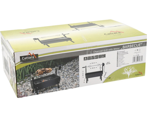 Balenie grilu na drevené uhlie s motorom značky Cattara