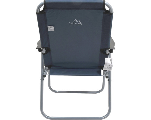 Kempingová stolička Cattara s oceľovým rámom, pohľad zozadu