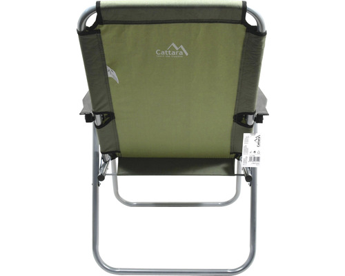 Kempingová stolička s logom Cattara, pohľad zozadu