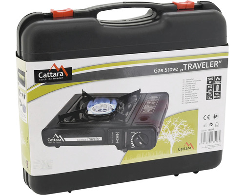Plynový varič Cattara Traveler v čiernom prepravnom kufríku