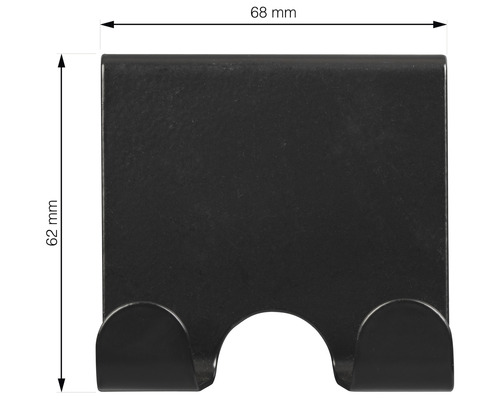 Vešiak na dvere s dvoma háčikmi s rozmermi 68 mm x 62 mm