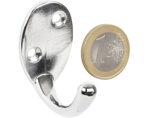 Kovový vešiak na oblečenie s euromincou