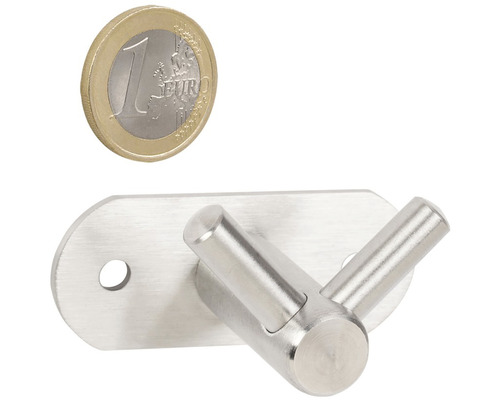 Dvojitý háčik z nehrdzavejúcej ocele s euromincou pre zobrazenie veľkosti