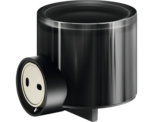 Čierny pohár na zubné kefky s nástenným držiakom