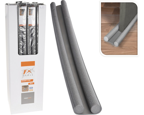 Zarážka proti prievanu s obalom a príkladom použitia