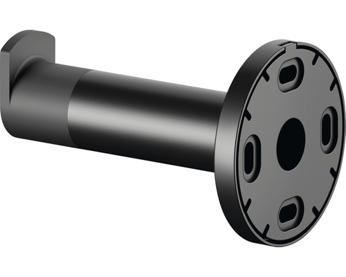 Čierny nástenný držiak pre kúpeľňové doplnky