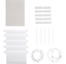 Príslušenstvo pre lamelové závesy, vrátane lamiel, spojovacích dielov a ovládacej retiazky