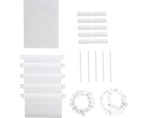 Náhradné diely pre vertikálne žalúzie vrátane lamiel, závaží, retiazky a dištančnej vložky