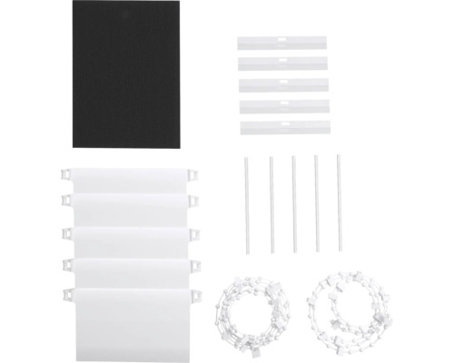 Náhradné diely pre vertikálne žalúzie, vrátane lamiel, spojovacích dielov, retiazok a závaží