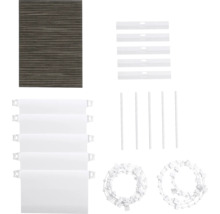 Komponenty pre žalúzie, vrátane lamiel, nosičov, vodiacich tyčí a ovládacích šnúr