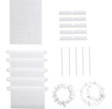 Náhradné diely pre vertikálne žalúzie: látkové panely, záťažové dosky, lamelové spojky, ovládacie tyče a retiazky