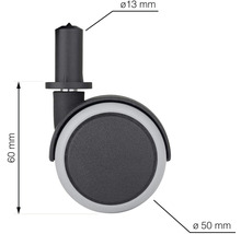 Nábytkové koliesko pre tvrdé podlahy dvojité Ø 50 mm