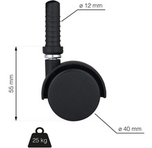 Nábytkové koliesko dvojité Ø 40 mm