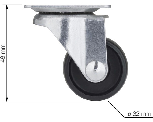 Otočné koliesko s priemerom 32 mm a výškou 48 mm