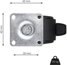 Nábytkové koliesko dvojité Ø 40 mm