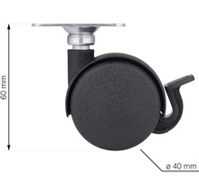 Nábytkové koliesko dvojité Ø 40 mm