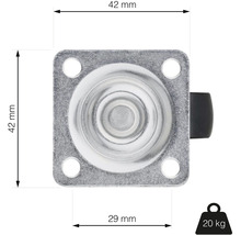 Nábytkové koliesko Ø 30 mm