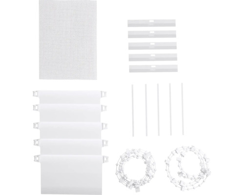 Príslušenstvo pre lamelové žalúzie, vrátane závaží, spojovacích retiazok a otočných tyčí