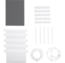 Komponenty pre lamelové žalúzie, vrátane lamiel, závaží, spojovacej retiazky a príslušenstva.