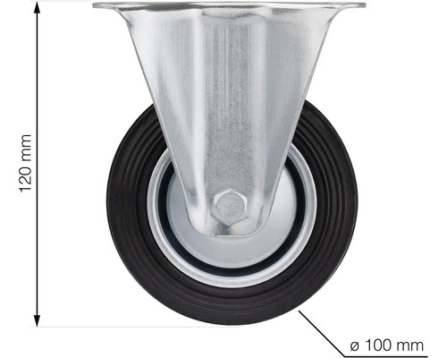 Otočné koliesko s priemerom 100 mm a výškou 120 mm.