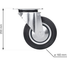 Nábytkové koliesko otočné s doskou Ø 160 mm