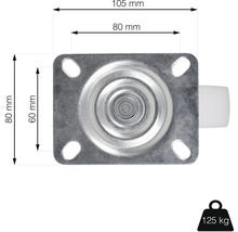 Nábytkové koliesko s doskou Ø 100 mm