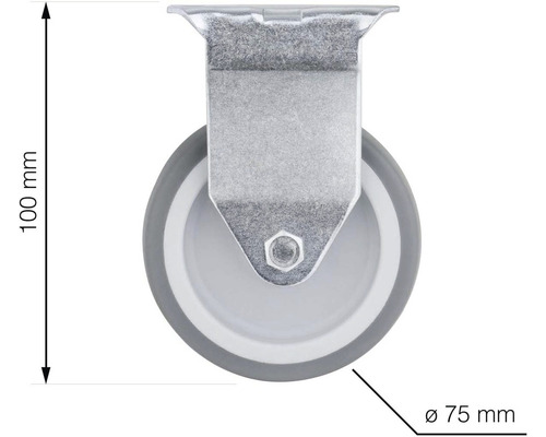 Otočné koliesko s priemerom 75 mm a výškou 100 mm