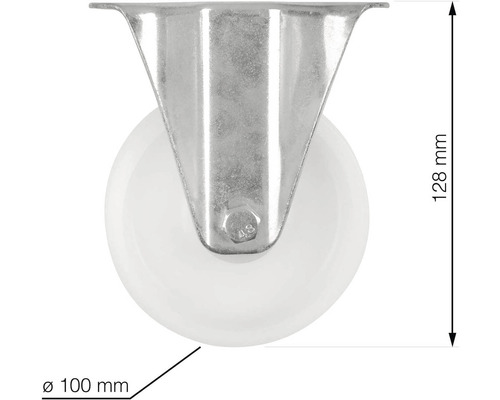 Otočné koliesko s priemerom 100 mm a výškou 128 mm