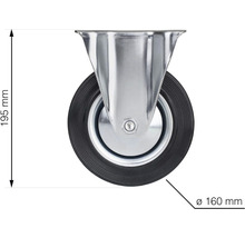Otočné koliesko s priemerom 160 mm a výškou 195 mm