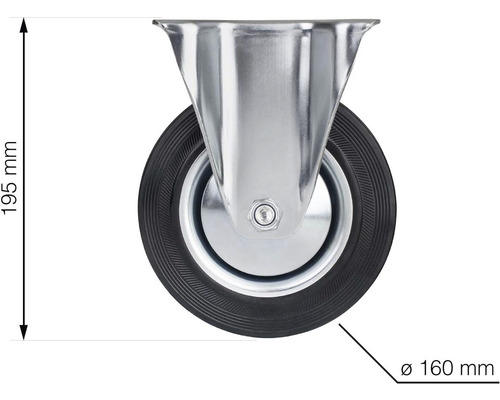 Otočné koliesko s priemerom 160 mm a výškou 195 mm