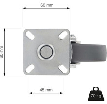 Nábytkové koliesko s doskou Ø 100 mm