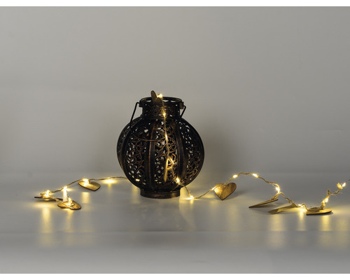 Dekoratívna lampáš s svetelnou reťazou v tvare srdca