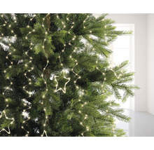 Detail vianočného stromčeka s hviezdicovou svetelnou reťazou